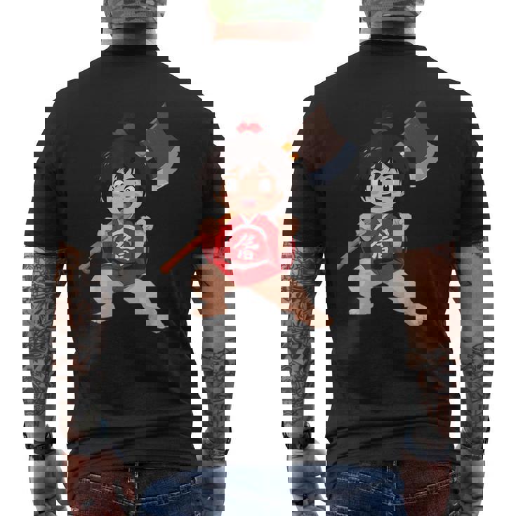 日本の民俗 金太郎 メンズTシャツ バックプリント