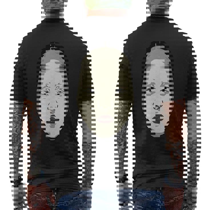 日本の能面 若女や若い女 メンズTシャツ バックプリント