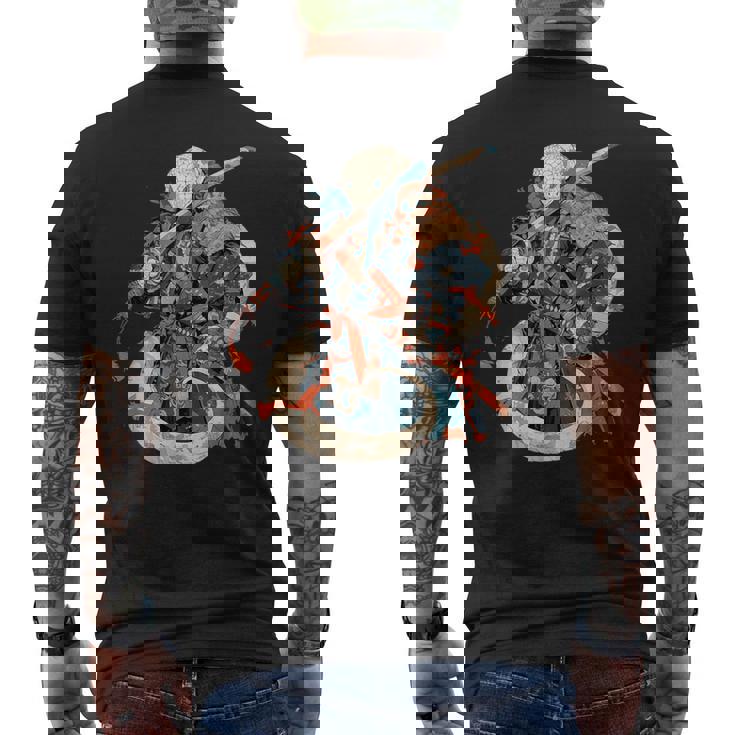 日本アート 蛇 忍者 浮世絵 アニメスタイル サムライスネーク メンズTシャツ バックプリント