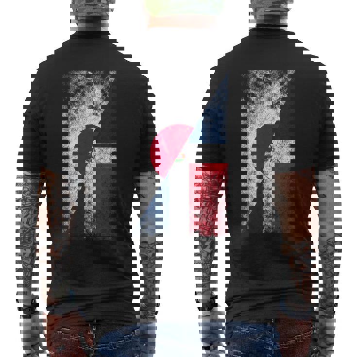 日本ドミニカ共和国の国旗 日本のドミニカ共和国 メンズTシャツ バックプリント