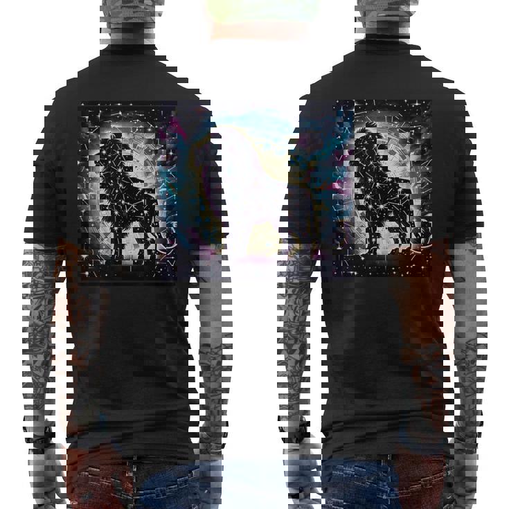 星柄 動物 天体 メンズTシャツ バックプリント