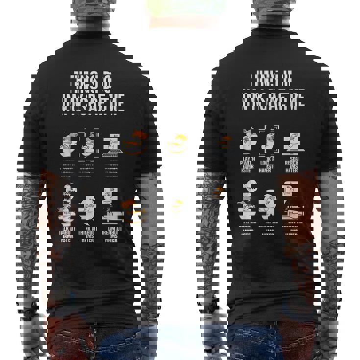 暇なときにすることハムスターおもしろいハムスター好き メンズTシャツ バックプリント