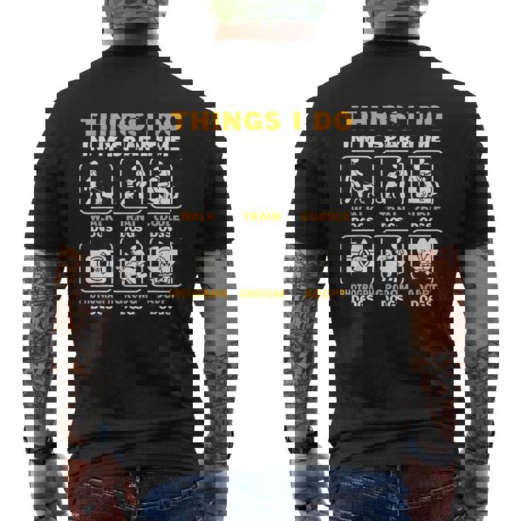 暇なときにすること犬を飼っている子犬、ペット メンズTシャツ バックプリント