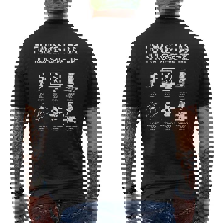 暇なときにすること面白いホッケー愛好家 メンズTシャツ バックプリント