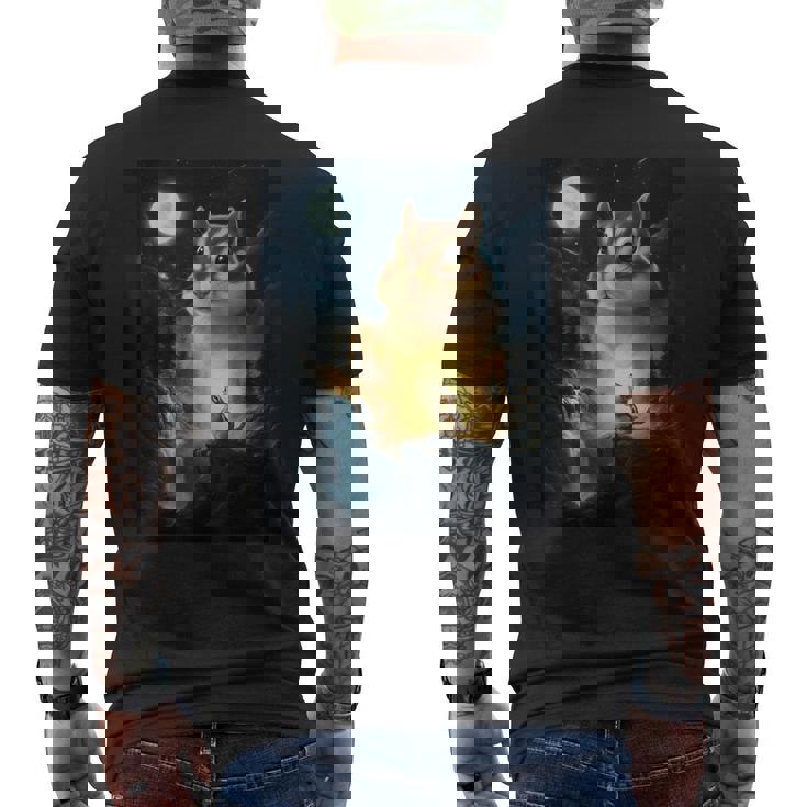 月に吠えるシマリス ヴィンテージ 面白いシマリス メンズTシャツ バックプリント