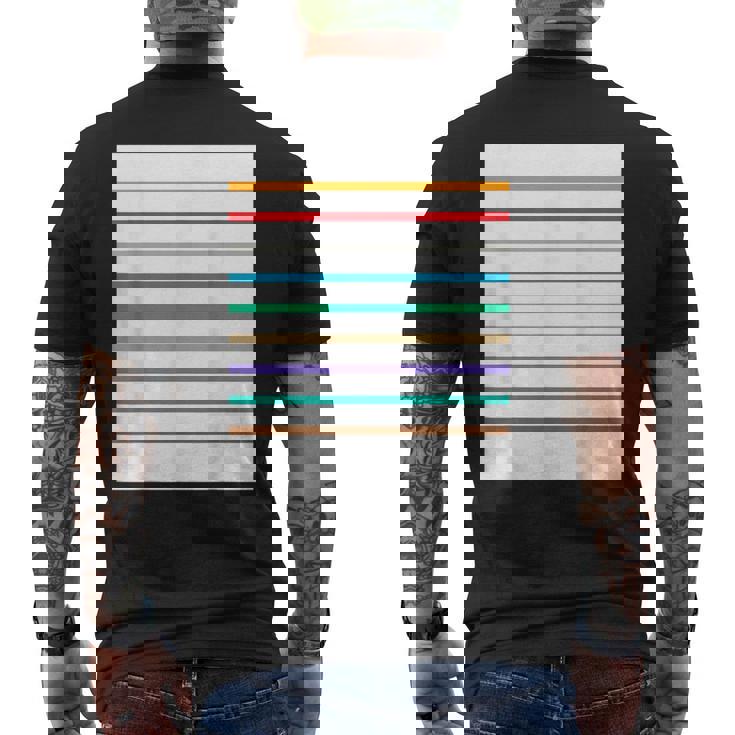 東京の地下鉄 カラー 色 ボーダー 鉄道【電車ファン】【変なデザイン屋さん】メトロ 面白い ポップ デザイン メンズTシャツ バックプリント