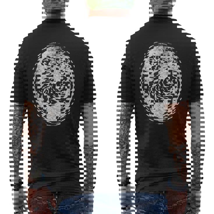 松かん 空手風シンボル 武道訓練 虎 メンズTシャツ バックプリント