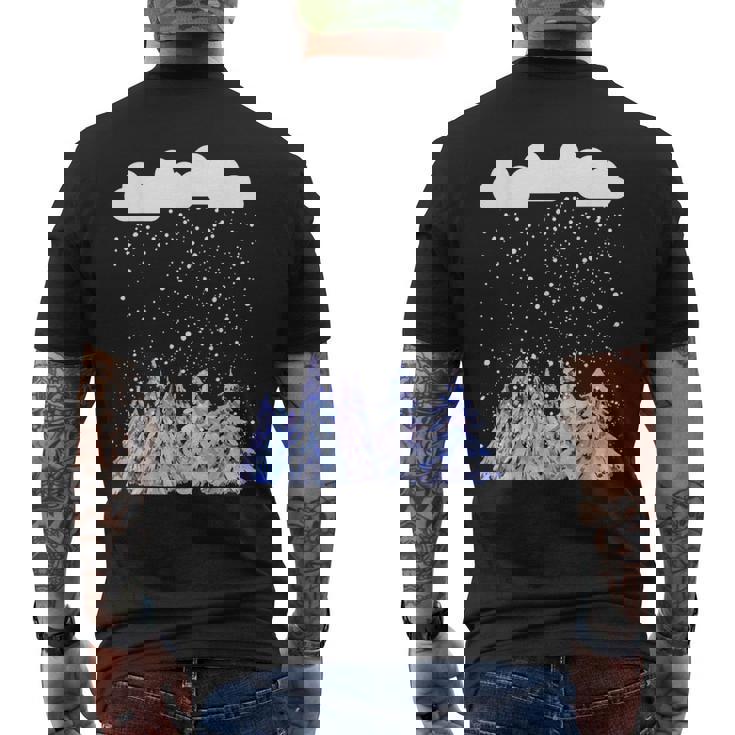 森 雪 新雪 落ちる 冬 ワンダーランド 雪 恋人 メンズTシャツ バックプリント