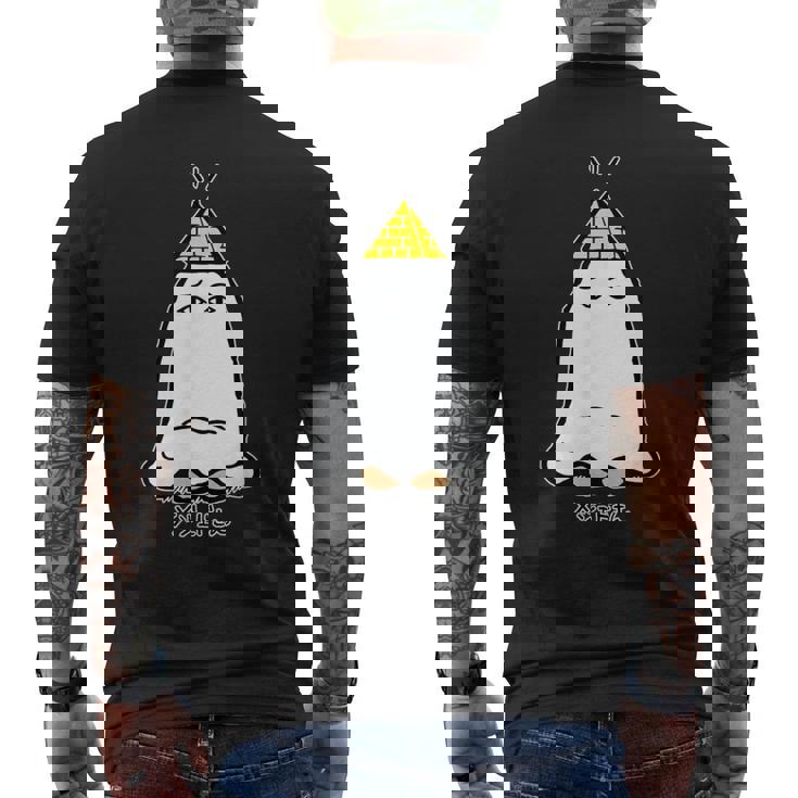 正座するメジェドさん メンズTシャツ バックプリント