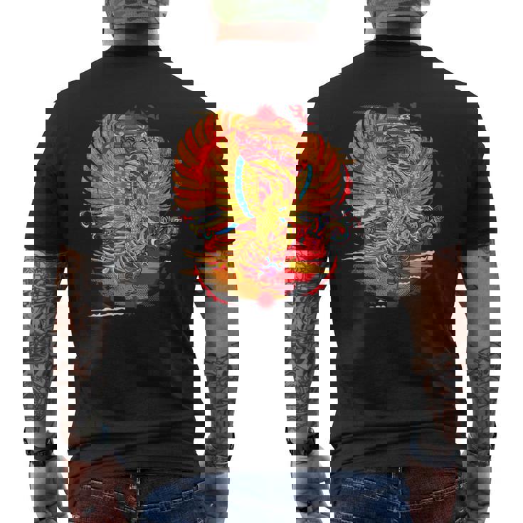 浮世絵シリーズ 和ポップ 鳳凰 メンズTシャツ バックプリント