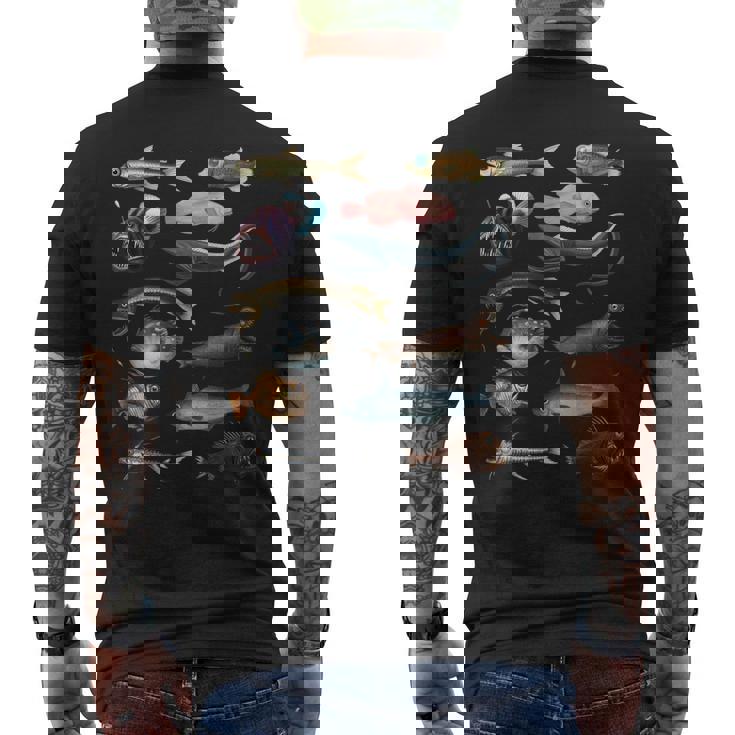 深海魚 海洋生物学・海洋科学教育 メンズTシャツ バックプリント