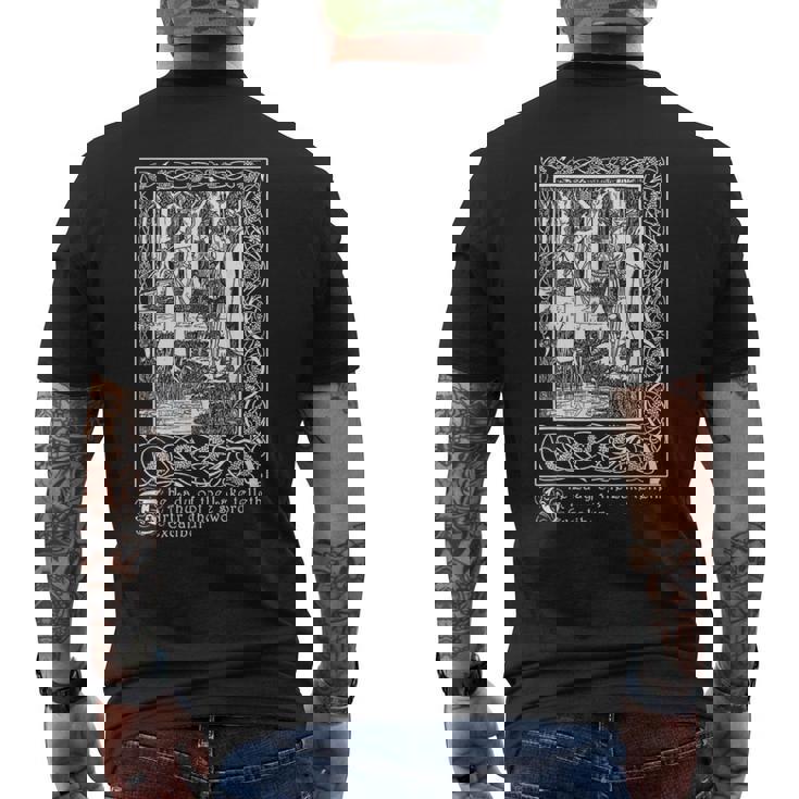 湖の女、エクスカリバー、オーブリー・ビアズリーのイラスト メンズTシャツ バックプリント