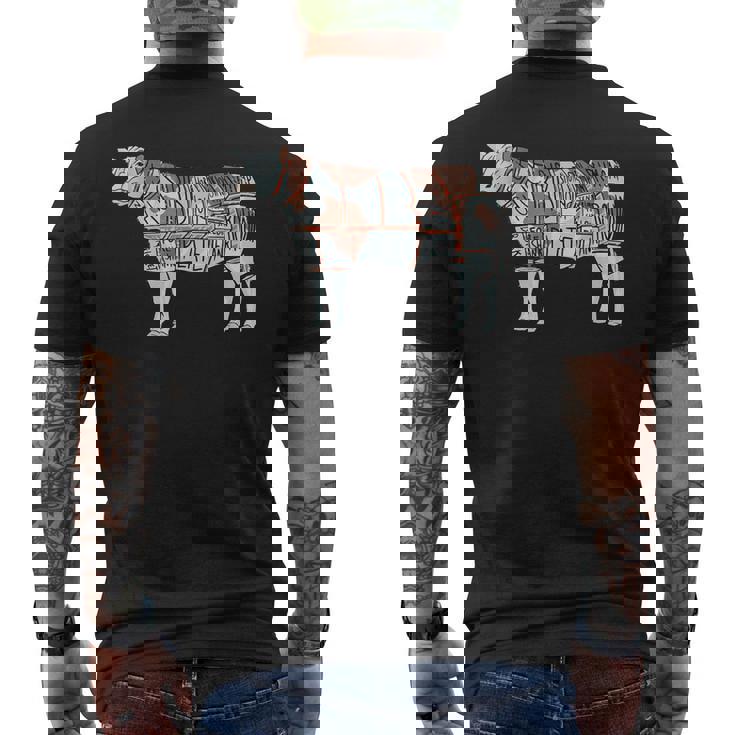 牛肉の部位 面白いtシャツ 焼肉 Bbq 牛 グルメ メンズ おもしろ 面白い 服 オリジナル グッズ ネタ イラスト メンズTシャツ バックプリント