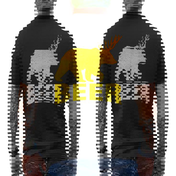 狩猟 ビール スピリット 動物 ティー ベア 鹿 ティー ビール クマ 鹿 メンズTシャツ バックプリント