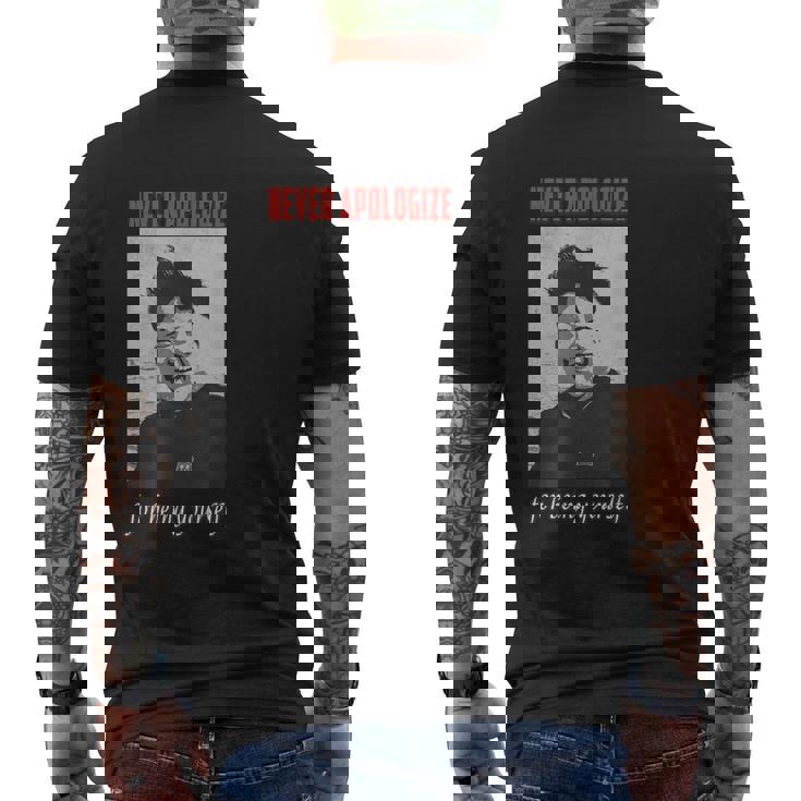 独裁者キム・ジョンウン・ティーは自分らしくいることを決して謝らない メンズTシャツ バックプリント