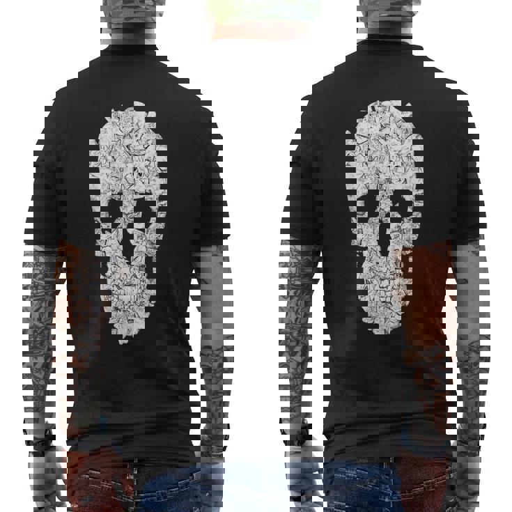 猫 スカル 猫 スカル 猫モチーフ メンズTシャツ バックプリント