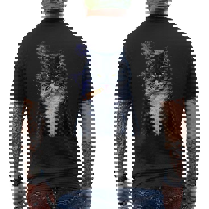 猫 ネコ ボス たばこ ねこ メンズTシャツ バックプリント