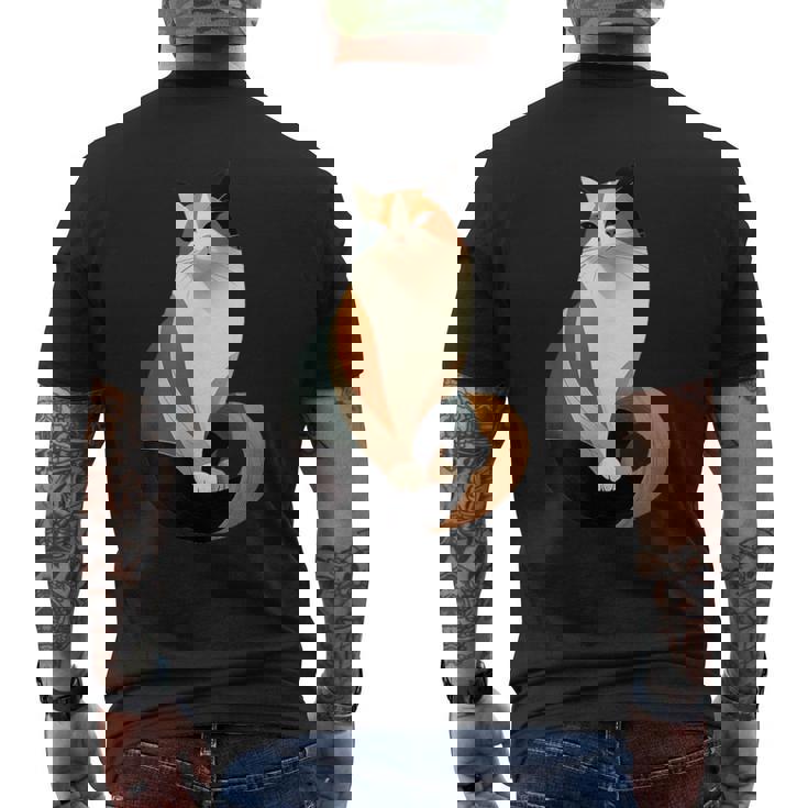 猫 幾何学が描く色彩とラインが生み出すモダン デザイン 6 メンズTシャツ バックプリント