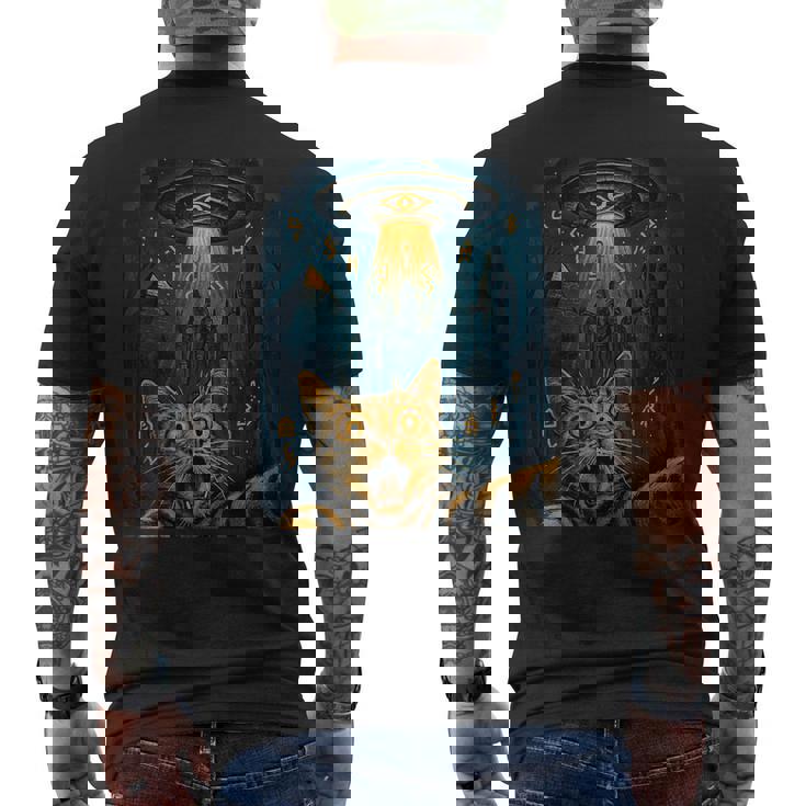 猫 自撮り Ufo エジプトの神々の行列 ラーの神話の目 メンズTシャツ バックプリント