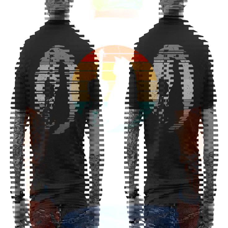 猫とバイオリン 楽器 面白い子猫愛好家 メンズTシャツ バックプリント