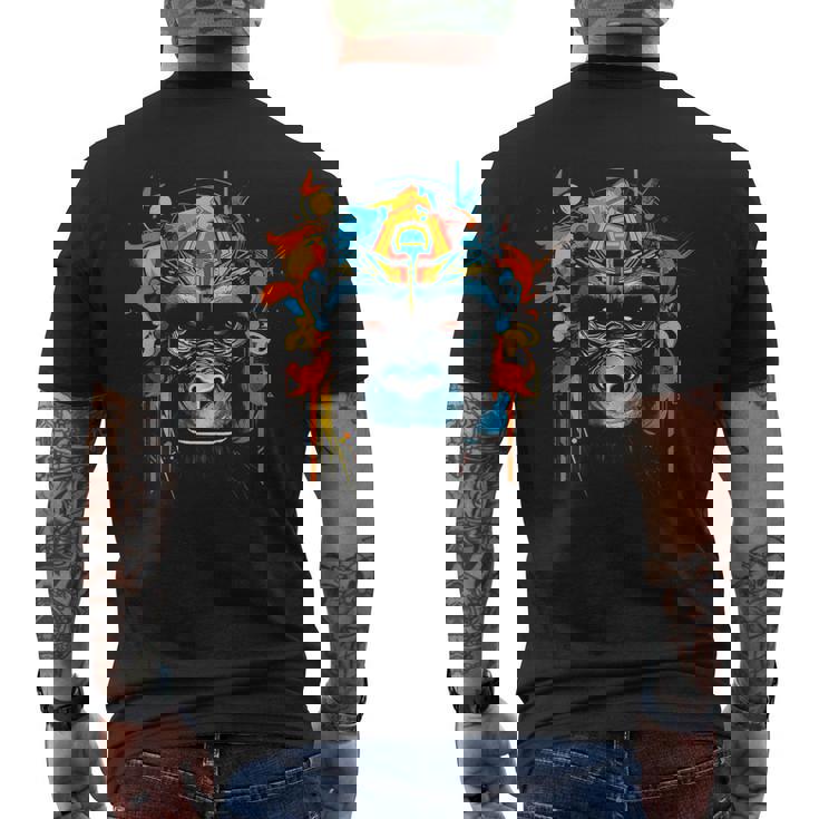 猿 動物 モチーフ イラスト 猿 メンズTシャツ バックプリント