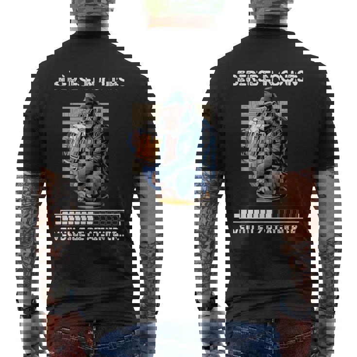 男性用ビール食前酒、ユーモア、男性、ゴリラへのギフトに。 メンズTシャツ バックプリント