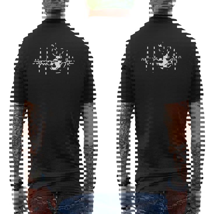 男性用ボウリングハートビートボウリングシャツ メンズTシャツ バックプリント