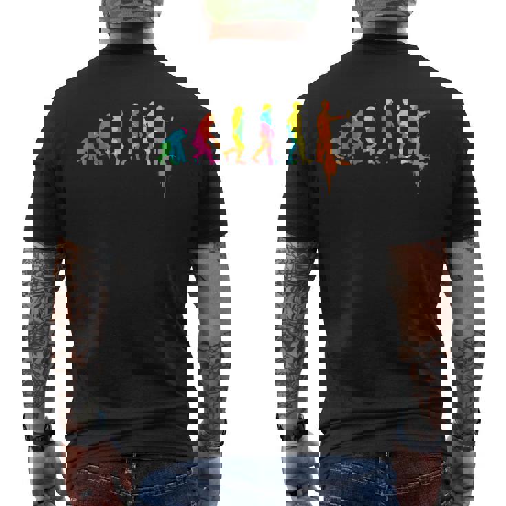 画家 I 進化 絵画 作家 工作 絵画 受験 ユーモア メンズTシャツ バックプリント