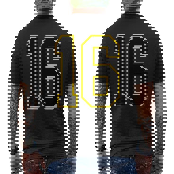 番号 16インチ ブラック メンズTシャツ バックプリント