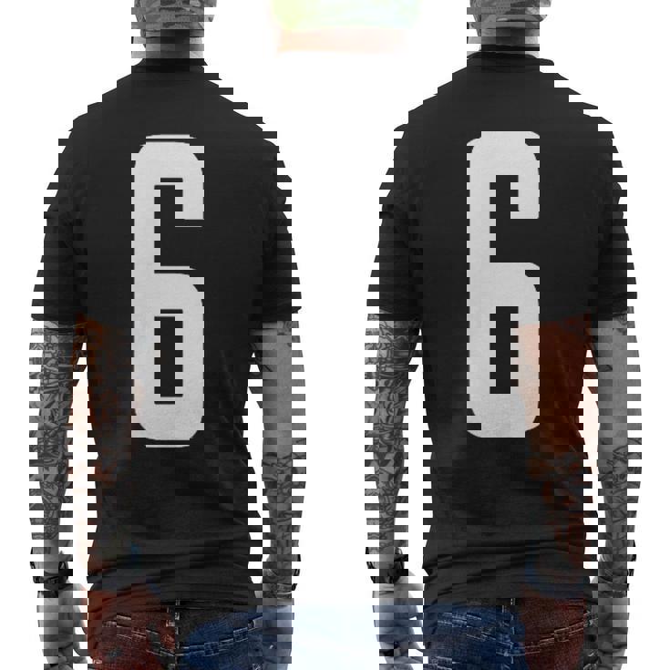 番号 6インチ ホワイト メンズTシャツ バックプリント