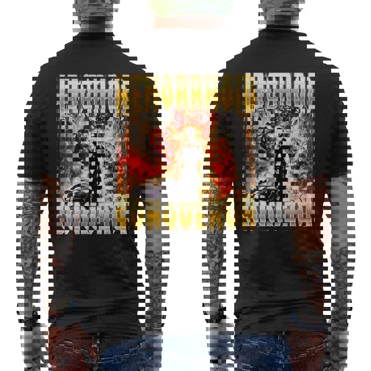 痔 征服者 ジョーク 攻勢 奇妙 面白い ミーム クリンジ メンズTシャツ バックプリント