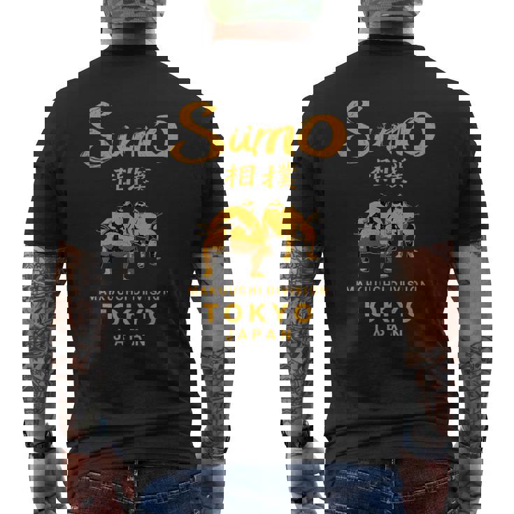 相撲 レスリング 日本 東京 日本 ヴィンテージ メンズTシャツ バックプリント