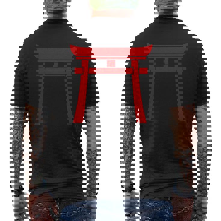 神戸鳥居門シンボル 神道日本門 メンズTシャツ バックプリント