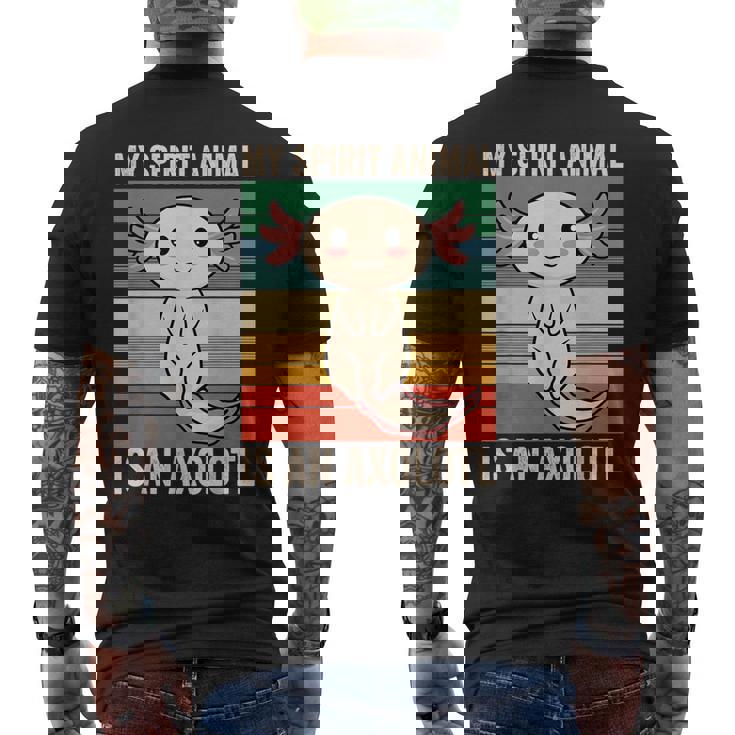 私のスピリットアニマルはウーパールーパーかわいいアホロートルキッズ メンズTシャツ バックプリント