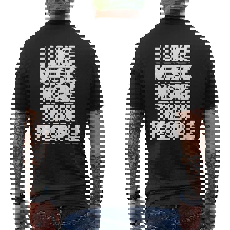 私は人より音楽が好き 長袖tシャツ メンズTシャツ バックプリント