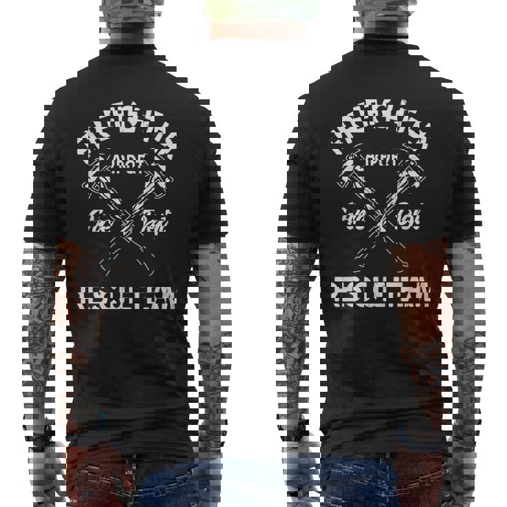 空港消防士服 航空機 救助 消防士 メンズTシャツ バックプリント