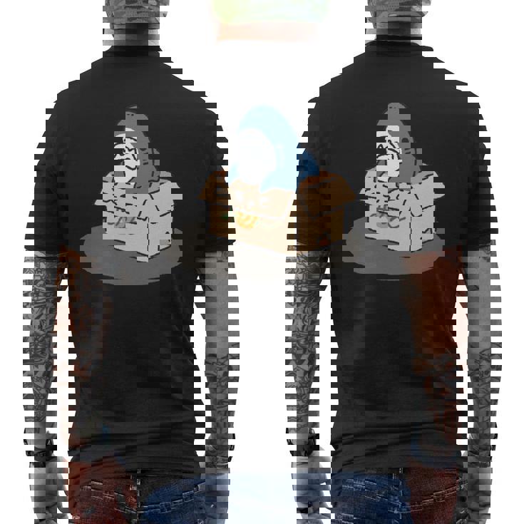 箱入りサメ 長袖tシャツ メンズTシャツ バックプリント