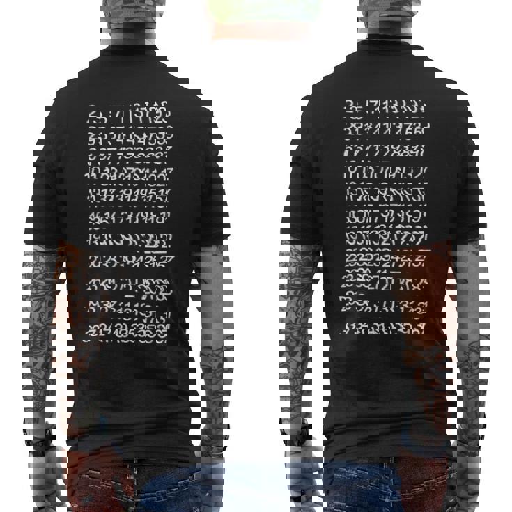 素数 数学 数式 公式 元素記号 化学式 物理 虚数 周期表 円周率 メンズ キッズ 子供 黒 プリントosu メンズTシャツ バックプリント