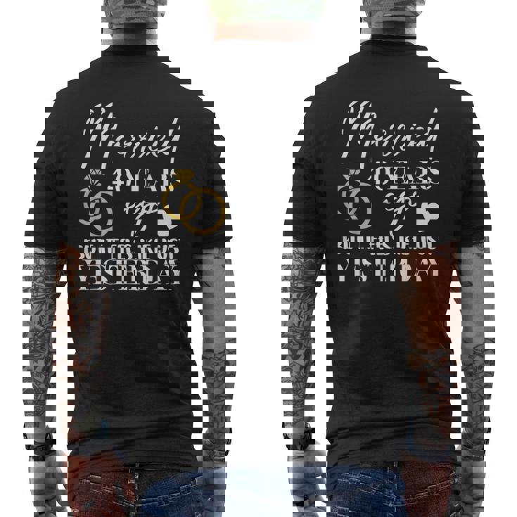 結婚40周年記念アパレル カップル 夫 妻 40 メンズTシャツ バックプリント