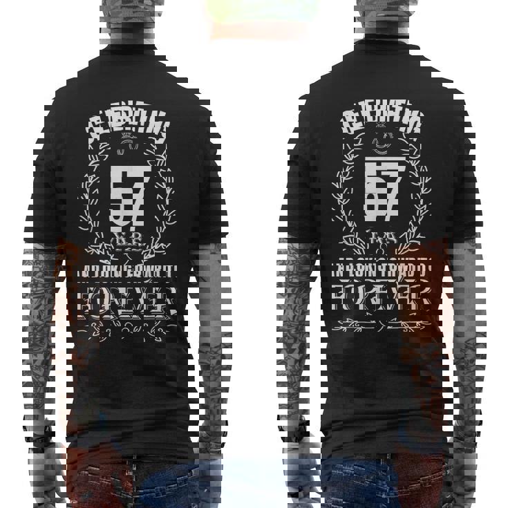 結婚57周年 57周年 カップル 結婚 57周年 メンズTシャツ バックプリント