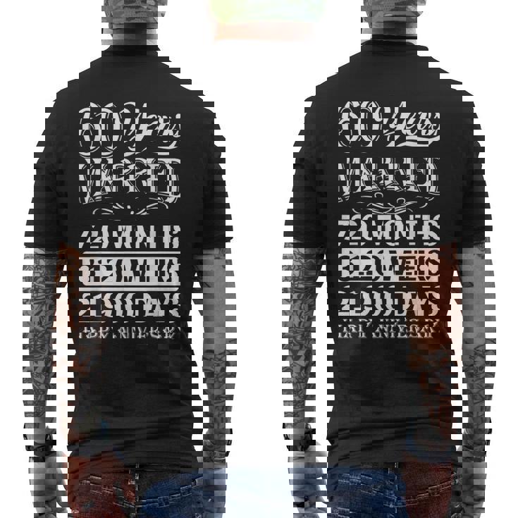 結婚60年-結婚60周年おめでとう メンズTシャツ バックプリント