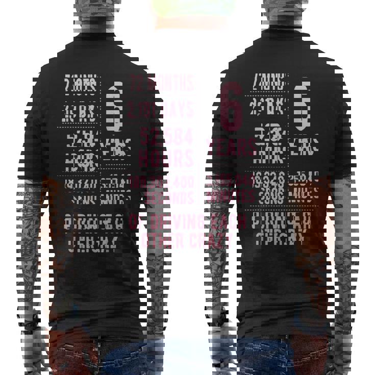 結婚6年 おもしろい 結婚6周年 メンズTシャツ バックプリント