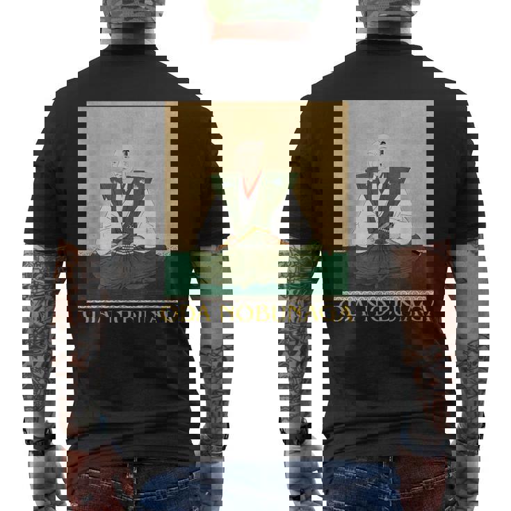 織田信長 日本の歴史上の武将 浮世絵 メンズTシャツ バックプリント