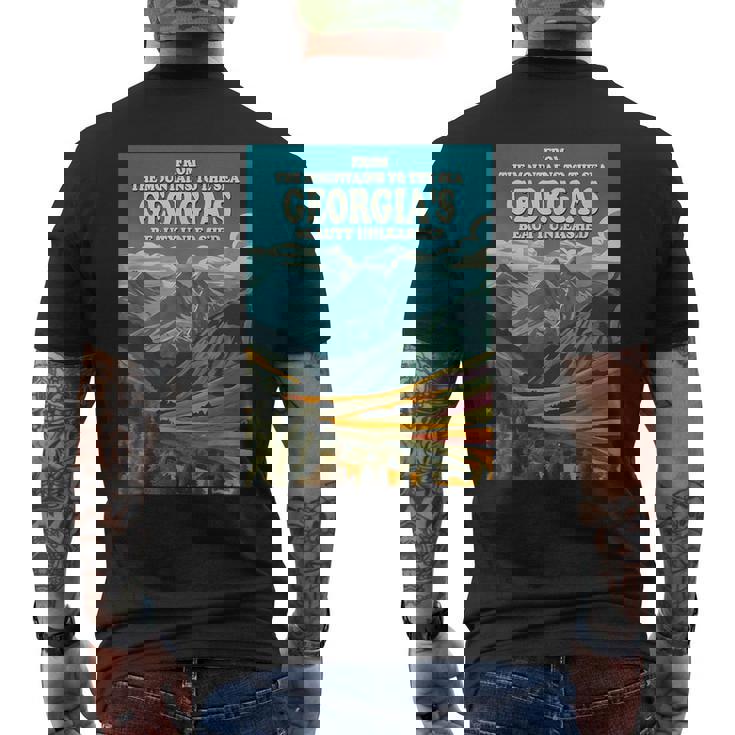 美しいジョージア共和国、グルジア共和国 メンズTシャツ バックプリント