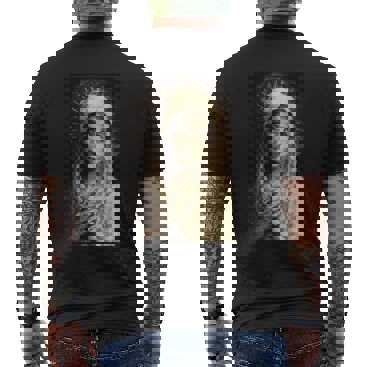 聖母マリア マリア カトリック絵画 長袖tシャツ メンズTシャツ バックプリント