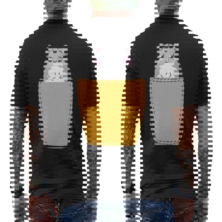 胸ポケットにハムスター 長袖tシャツ メンズTシャツ バックプリント