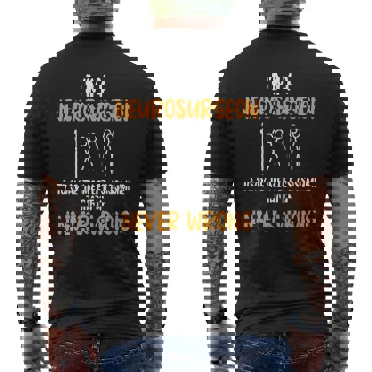 脳神経外科医 脳内科医専門医 神経系専門家 メンズTシャツ バックプリント