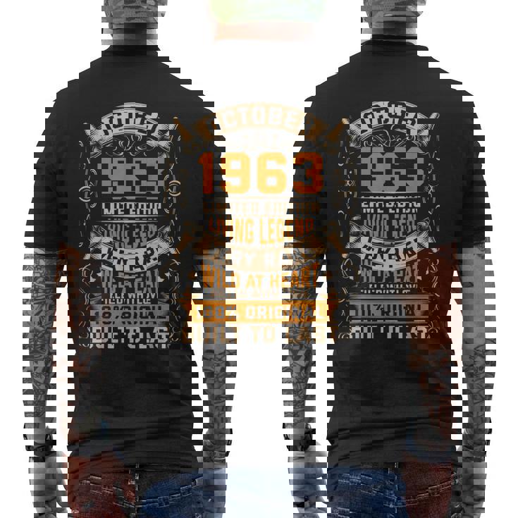 誕生日 オリジナル 1963年10月 メンズTシャツ バックプリント