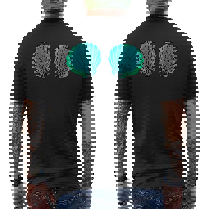 貝殻 マーメイド ブラジャー ビキニブラ 貝殻 メンズTシャツ バックプリント