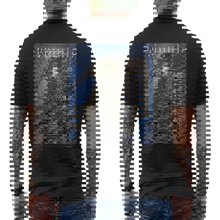 送電鉄塔 -Pylonphilia- メンズTシャツ バックプリント